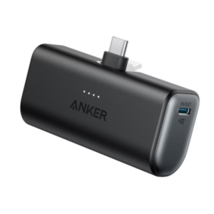 Nano 5,000mah Powerbank 22.5w, Built in Usb-C with Foldable Connector Black